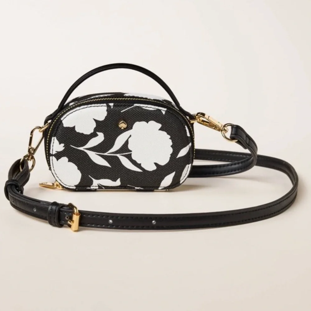 Kate Spade NY X Target Classic Black & White Rose Mini Crossbody Bag - Picture 3 of 6